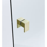 100x90cm Corner Frameless Shower Screen with Gold Channel and SS Hinges, Square Double Pull Handle - Extra Image