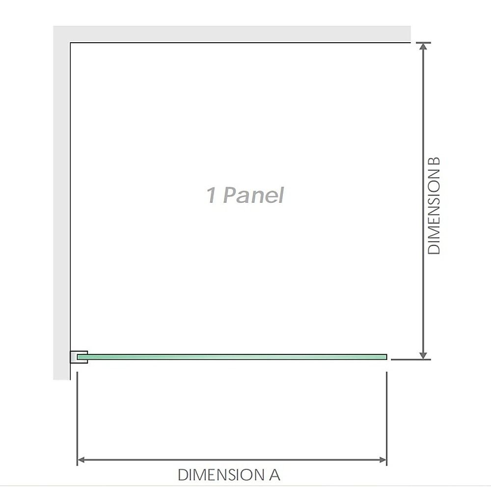 90x70cm Corner Frameless Shower Screen – Nickel Wall Channel and Floor Channel with Brass Hinges & Round Knob Handle