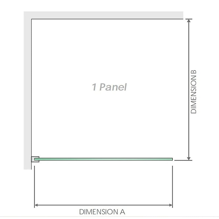 100x70cm Corner Frameless Shower Screen – Gold Wall Channel with Brass Hinges & Round Knob Handle
