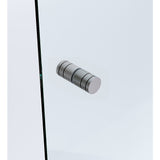 100x90cm Corner Frameless Shower Screen – Gunmetal Wall Channel with Brass Hinges & Round Knob Handle - Extra Image