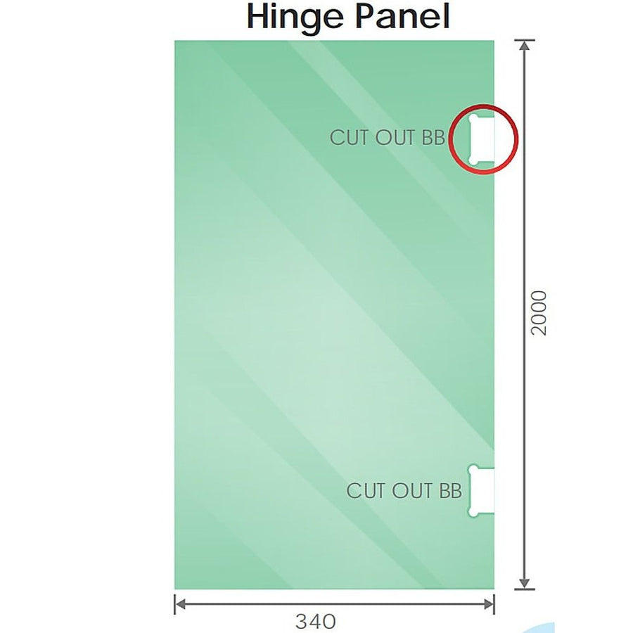 100x100cm Corner Frameless Shower Screen – Nickel Wall Channel with Brass Hinges & Round Knob Handle