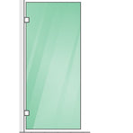 100x100cm Corner Frameless Shower Screen – Nickel Wall Channel with Brass Hinges & Round Knob Handle