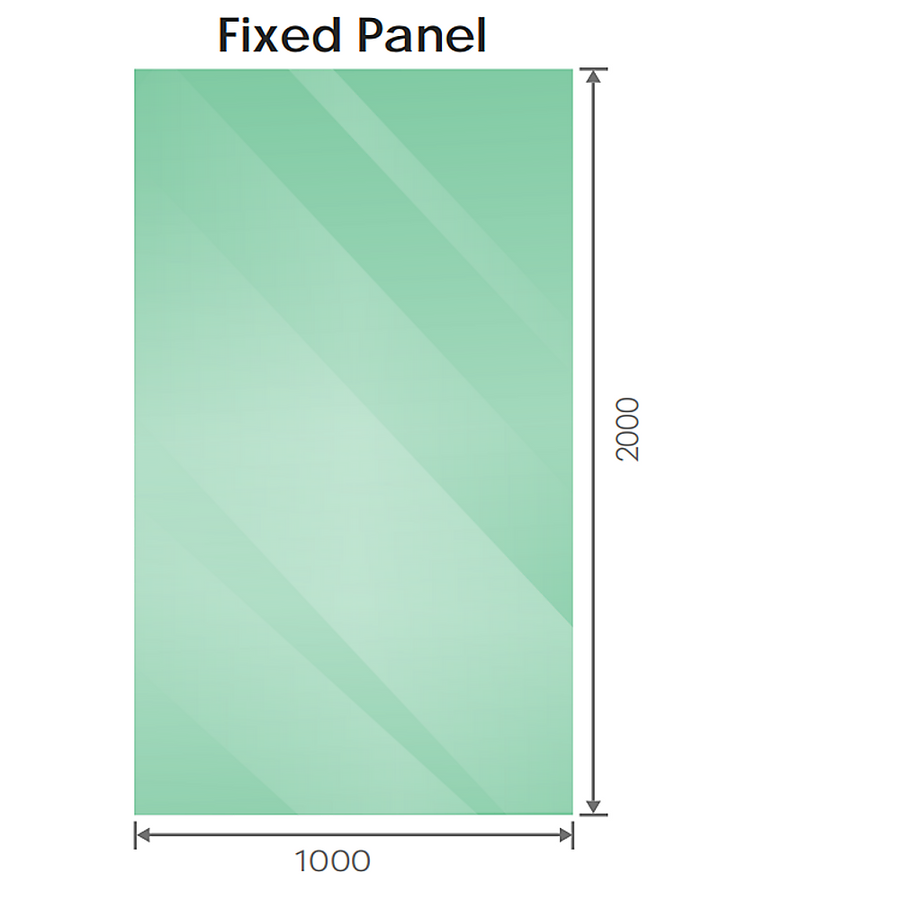 110x100cm Corner Frameless Shower Screen – Nickel Wall Channel with Brass Hinges & Round Knob Handle