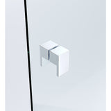 110x100cm Corner Frameless Shower Screen with Chrome Channel and Brass Hinges, Square Double Pull Handle - Extra Image
