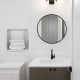 336 x 336 x 101mm Shower Niche Single Shelf Organizer No Tile Needed in Stainless Steel Finish - Front View