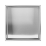 336 x 336 x 101mm Shower Niche Single Shelf Organizer No Tile Needed in Stainless Steel Finish - Top-Down View