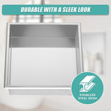 336 x 336 x 101mm Shower Niche Single Shelf Organizer No Tile Needed in Stainless Steel Finish - Low Angle