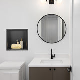 336 x 336 x 101mm Shower Niche Single Shelf Organizer No Tile Needed in Black - Front View