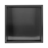 336 x 336 x 101mm Shower Niche Single Shelf Organizer No Tile Needed in Black - Top-Down View