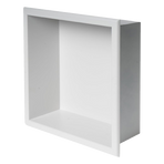 336 x 336 x 101mm Shower Niche Single Shelf Organizer No Tile Needed in White
