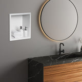 336 x 336 x 101mm Shower Niche Single Shelf Organizer No Tile Needed in White
