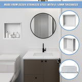 336 x 336 x 101mm Shower Niche Single Shelf Organizer No Tile Needed in White