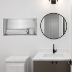 641 x 336 x 101mm Shower Niche Single Shelf Organizer No Tile Needed in Stainless Steel, image 2