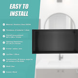 641 x 336 x 101mm Shower Niche Single Shelf Organizer No Tile Needed in Black - Extra Image