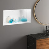 641 x 336 x 101mm Shower Niche Single Shelf Organizer No Tile Needed in White