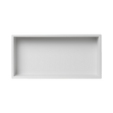 641 x 336 x 101mm Shower Niche Single Shelf Organizer No Tile Needed in White - 45-Degree Angle