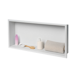 641 x 336 x 101mm Shower Niche Single Shelf Organizer No Tile Needed in White - Extra Image