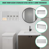 641 x 336 x 101mm Shower Niche Single Shelf Organizer No Tile Needed in White