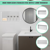 641 x 336 x 101mm Shower Niche Single Shelf Organizer No Tile Needed in White - Extra Image