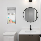641 x 336 x 101mm Shower Niche Double Shelf Organizer No Tile Needed in Stainless Steel Finish - Front View