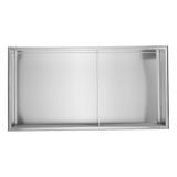 641 x 336 x 101mm Shower Niche Double Shelf Organizer No Tile Needed in Stainless Steel Finish - Top-Down View