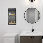 641 x 336 x 101mm Shower Niche Double Shelf Organizer No Tile Needed in Black, image 2