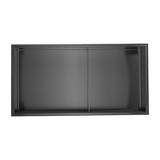 641 x 336 x 101mm Shower Niche Double Shelf Organizer No Tile Needed in Black - Top-Down View