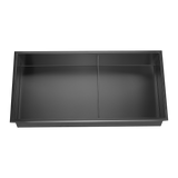 641 x 336 x 101mm Shower Niche Double Shelf Organizer No Tile Needed in Black - Rear View