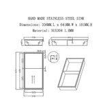 641 x 336 x 101mm Shower Niche Double Shelf Organizer No Tile Needed in Black - Extra Image