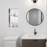 641 x 336 x 101mm Shower Niche Double Shelf Organizer No Tile Needed in White - Top-Down View