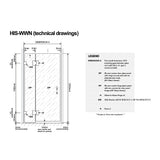 90x110cm Double Door Corner Shower Screen with Chrome Brackets and SS Hinges, Square knob Handle - Front View