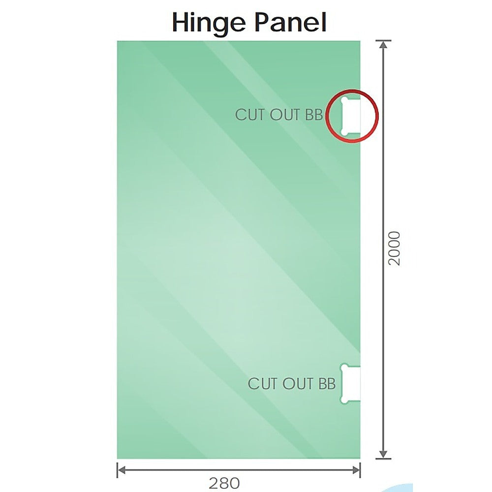 90x110cm Double Door Corner Shower Screen with Chrome Brackets and SS Hinges, Square knob Handle