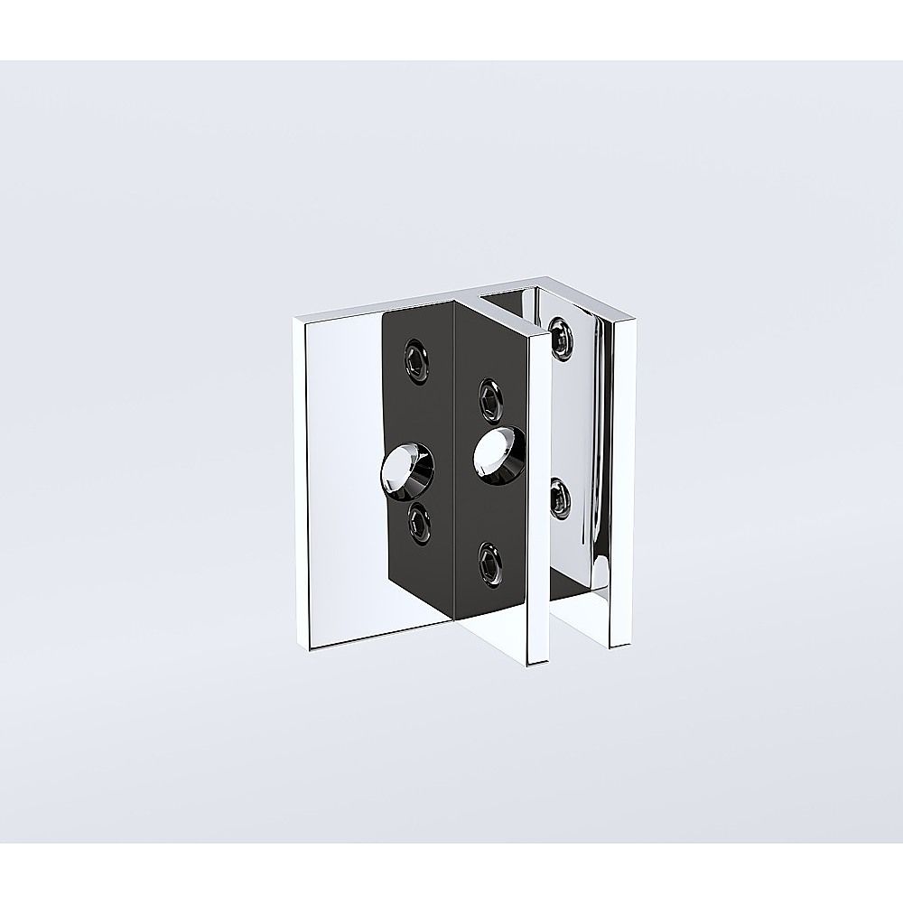 90x110cm Double Door Corner Shower Screen – Chrome F-Brackets, SS Hinges & Round Knob Handle