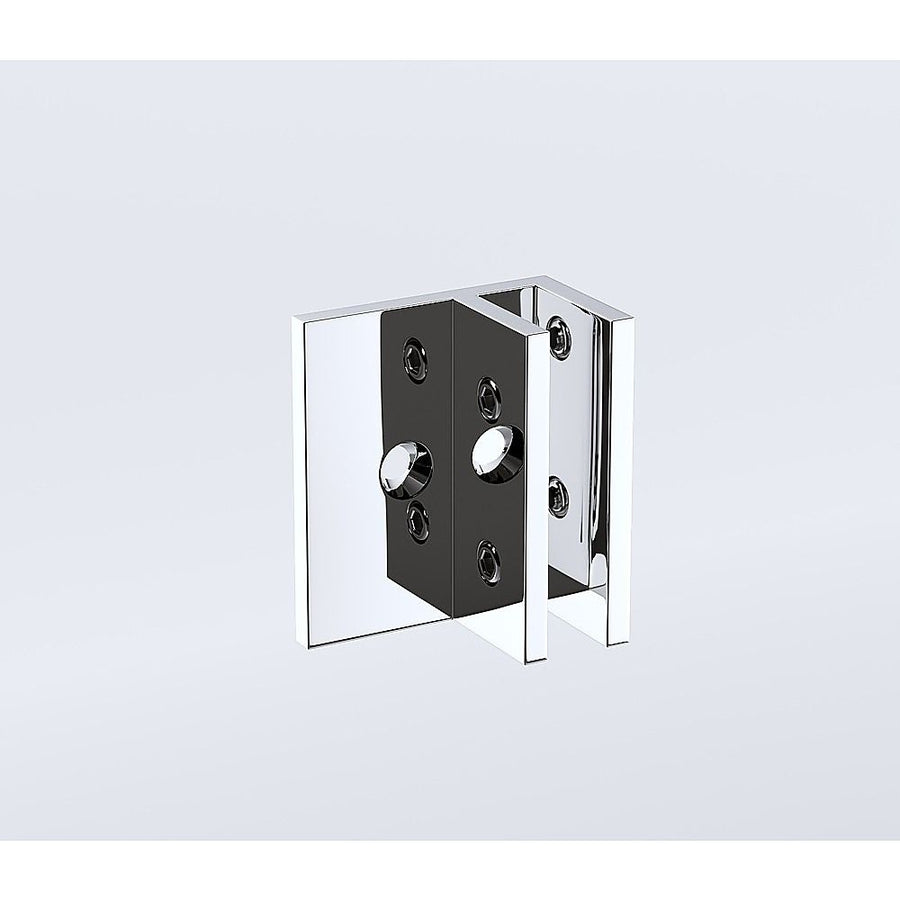110x120cm Double Door Corner Shower Screen – Chrome F-Brackets, SS Hinges & Round Knob Handle