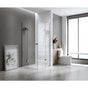 100x100cm Double Door Corner Shower Screen – Wall Channels with SS Hinges in White, Square Knob Handle