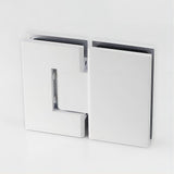 100x100cm Double Door Corner Shower Screen – Wall Channels with SS Hinges in White, Square Knob Handle - Rear View