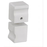 100x100cm Double Door Corner Shower Screen – Wall Channels with SS Hinges in White, Square Knob Handle