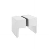 100x100cm Double Door Corner Shower Screen – Wall Channels with SS Hinges in White, Square Double Pull Handle
