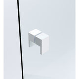 100x100cm Double Door Corner Shower Screen – Wall Channels with SS Hinges in White, Square Double Pull Handle