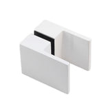 100x100cm Double Door Corner Shower Screen – Wall Channels with SS Hinges in White, Square Double Pull Handle