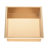 336 x 336 x 101mm Shower Niche Single Shelf Organizer No Tile Needed in Gold - Rear View