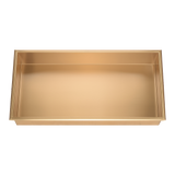 641 x 336 x 101mm Shower Niche Single Shelf Organizer No Tile Needed in Gold - Rear View
