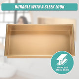 641 x 336 x 101mm Shower Niche Single Shelf Organizer No Tile Needed in Gold - Low Angle