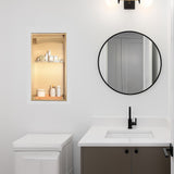 641 x 336 x 101mm Shower Niche Double Shelf Organizer No Tile Needed in Gold - Front View