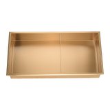 641 x 336 x 101mm Shower Niche Double Shelf Organizer No Tile Needed in Gold - Rear View