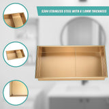 641 x 336 x 101mm Shower Niche Double Shelf Organizer No Tile Needed in Gold