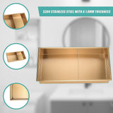 641 x 336 x 101mm Shower Niche Double Shelf Organizer No Tile Needed in Gold - Close-Up Angle