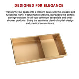 641 x 336 x 101mm Shower Niche Double Shelf Organizer No Tile Needed in Gold - Extra Image