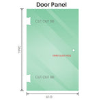 90x90cm Double Door Corner Shower Screen – Channels with Brass Hinges in Chrome, Round Handles
