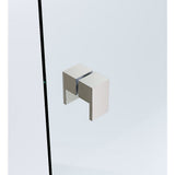 90x90cm Double Door Corner Shower Screen – Channels with Brass Hinges in Nickel, Square Double Pull Handles